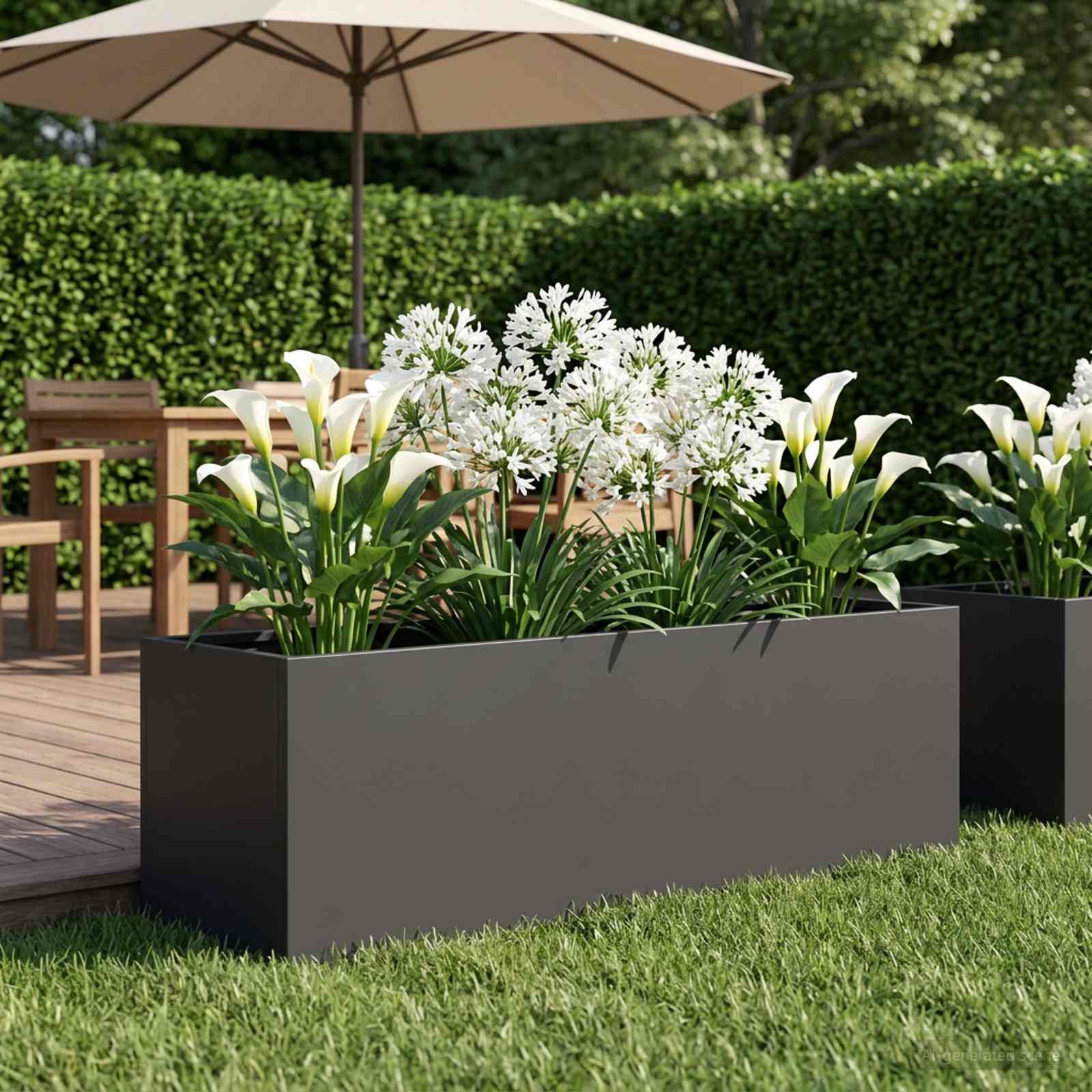 vidaXL Garden Planter Black 100 x 30 x 30 cm Cold-rolled Steel 1