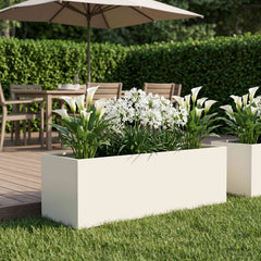 vidaXL Garden Planter Cold-rolled Steel White Height 30 cm
