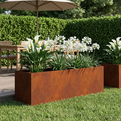 vidaXL Garden Planter Rusty 100 x 30 x 30 cm Weathering Steel 1