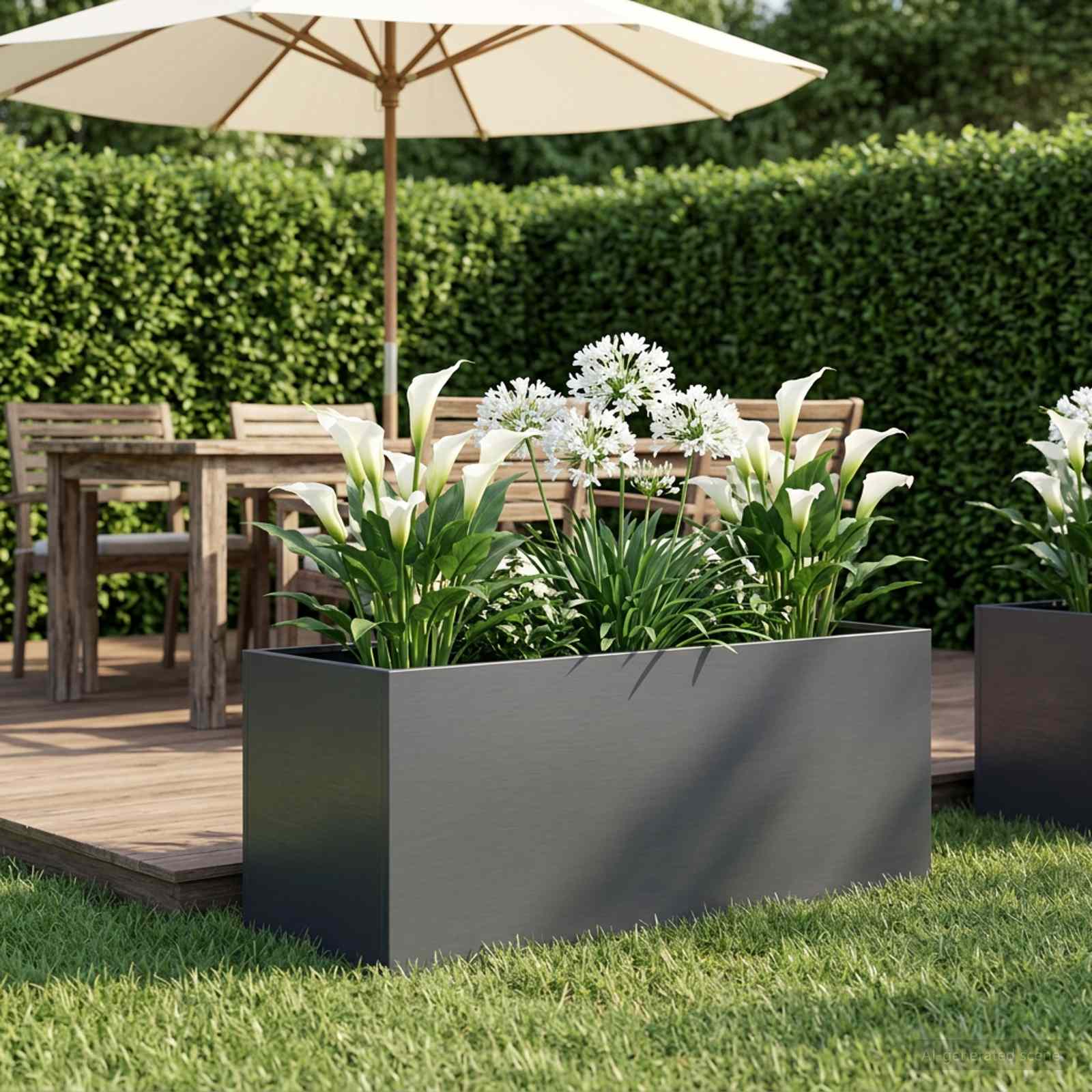 vidaXL Garden Planter Anthracite 80 x 40 x 40 cm Cold-rolled Steel 1