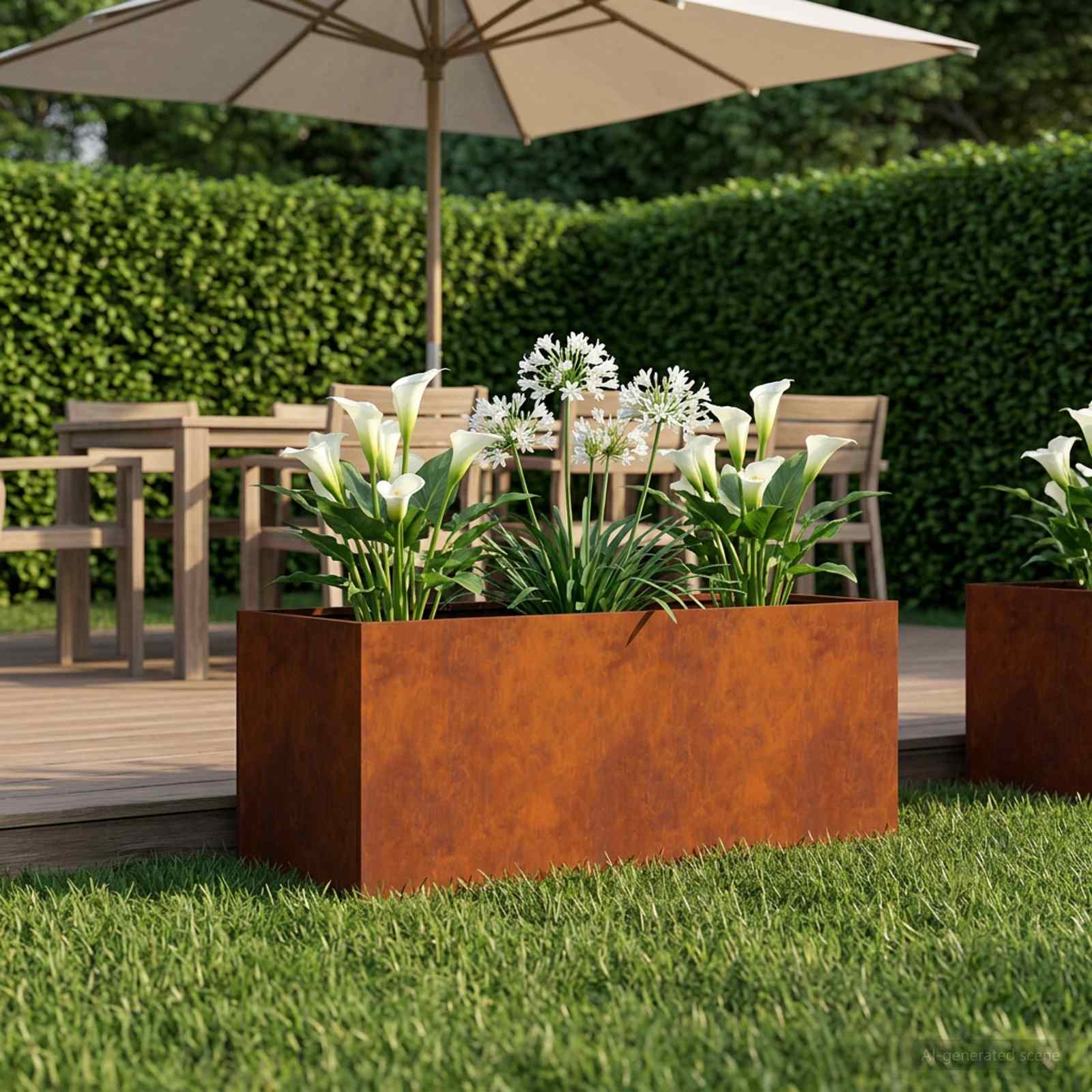 vidaXL Garden Planter Rusty 80 x 40 x 40 cm Weathering Steel 1