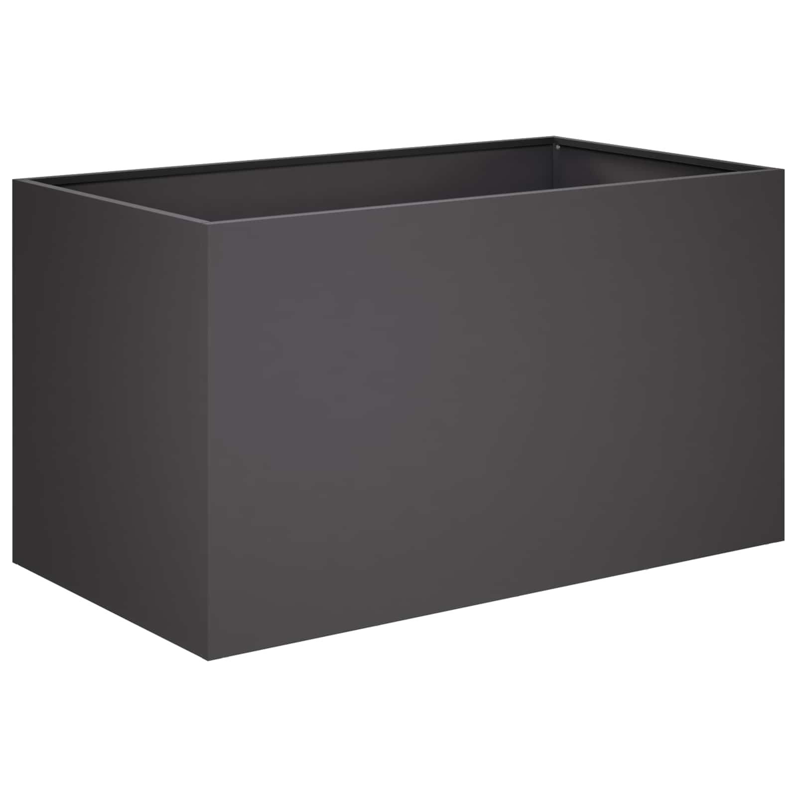 vidaXL Garden Planter Black 80 x 50 x 50 cm Cold-rolled Steel 2