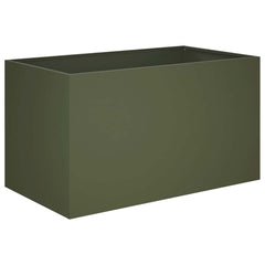 vidaXL Garden Planter Olive Green 80 x 50 x 50 cm Cold-rolled Steel 2