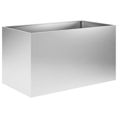 Garden Planter Silver 2 pcs Galvanised Steel Depth 50 cm 80 cm 50 cm