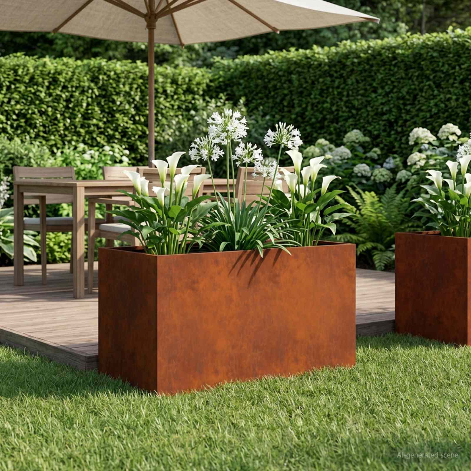 vidaXL Garden Planter Rusty 80 x 50 x 50 cm Weathering Steel 1