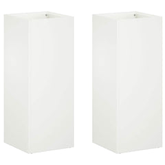 vidaXL Garden Planter 2 pcs White 20 x 20 x 40 cm Cold-rolled Steel 2