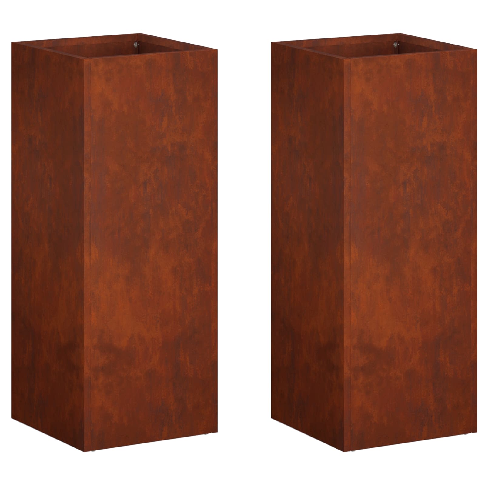 vidaXL Garden Planter 2 pcs Rusty 20 x 20 x 40 cm Weathering Steel 2