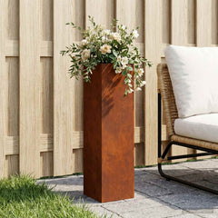 vidaXL Garden Planter Rusty 20 x 20 x 75 cm Weathering Steel 1