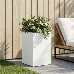 vidaXL Garden Planter White 30 x 30 x 40 cm Cold-rolled Steel 1