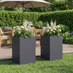vidaXL Garden Planter 2 pcs Anthracite Depth 30 cm