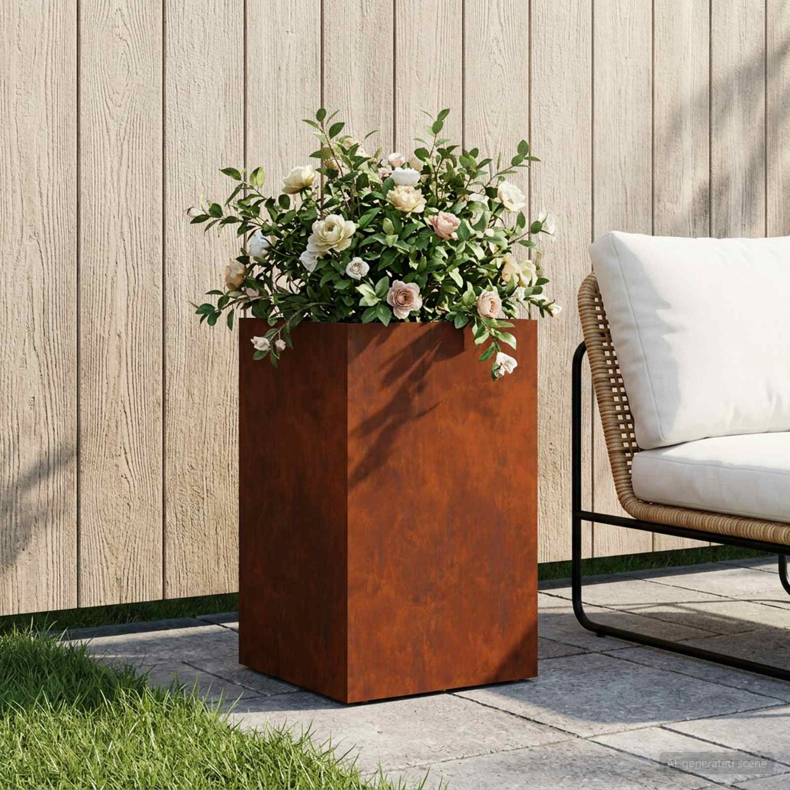 vidaXL Garden Planter Rusty 30 x 30 x 40 cm Weathering Steel 1