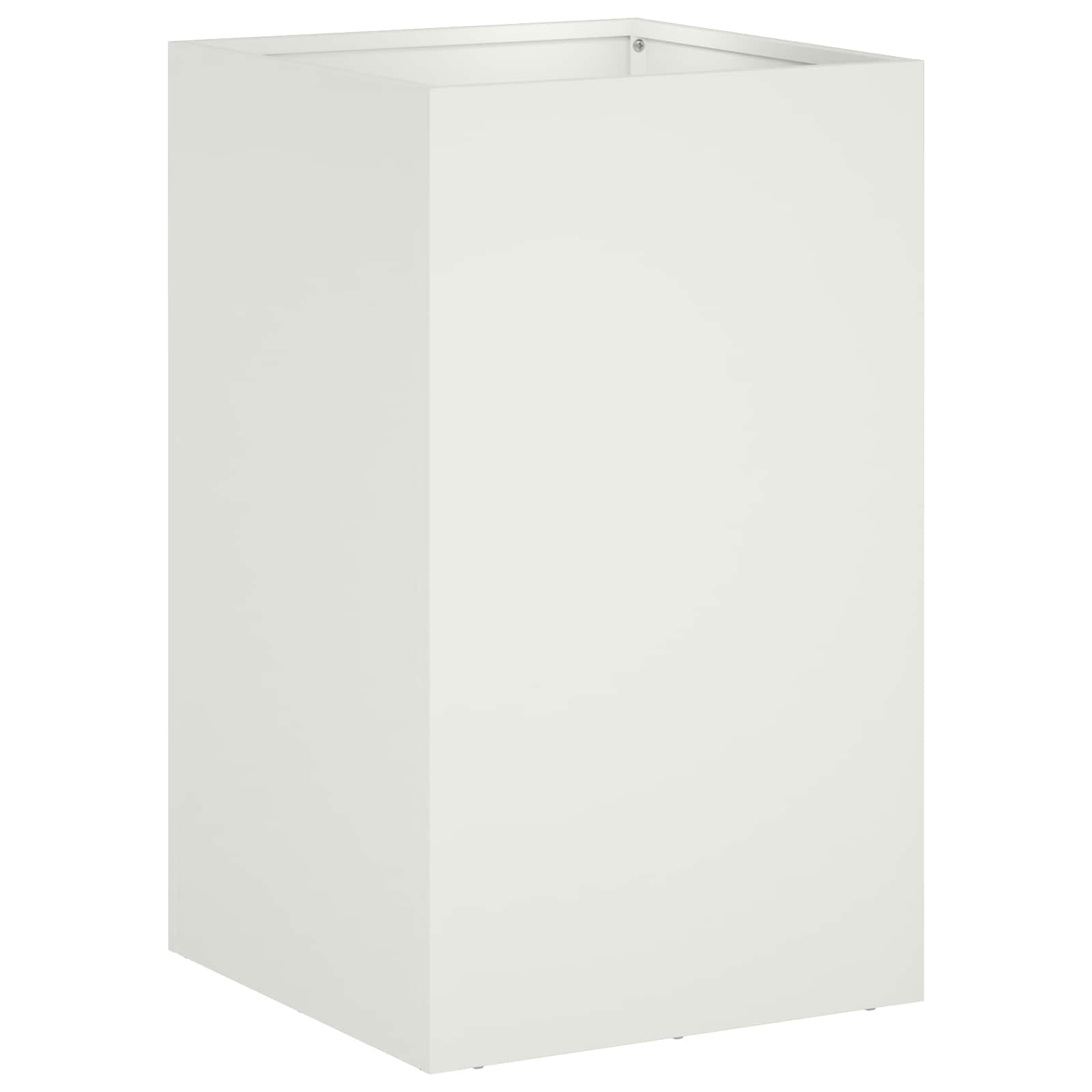 vidaXL Garden Planter 2 pcs White 40 x 40 x 50 cm Cold-rolled Steel 3