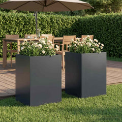 Garden Planter 2 pcs Anthracite Depth 40 cm 40 cm 75 cm