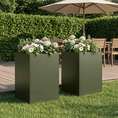 Garden Planter 2 pcs Olive Green Depth 40 cm 40 cm 75 cm