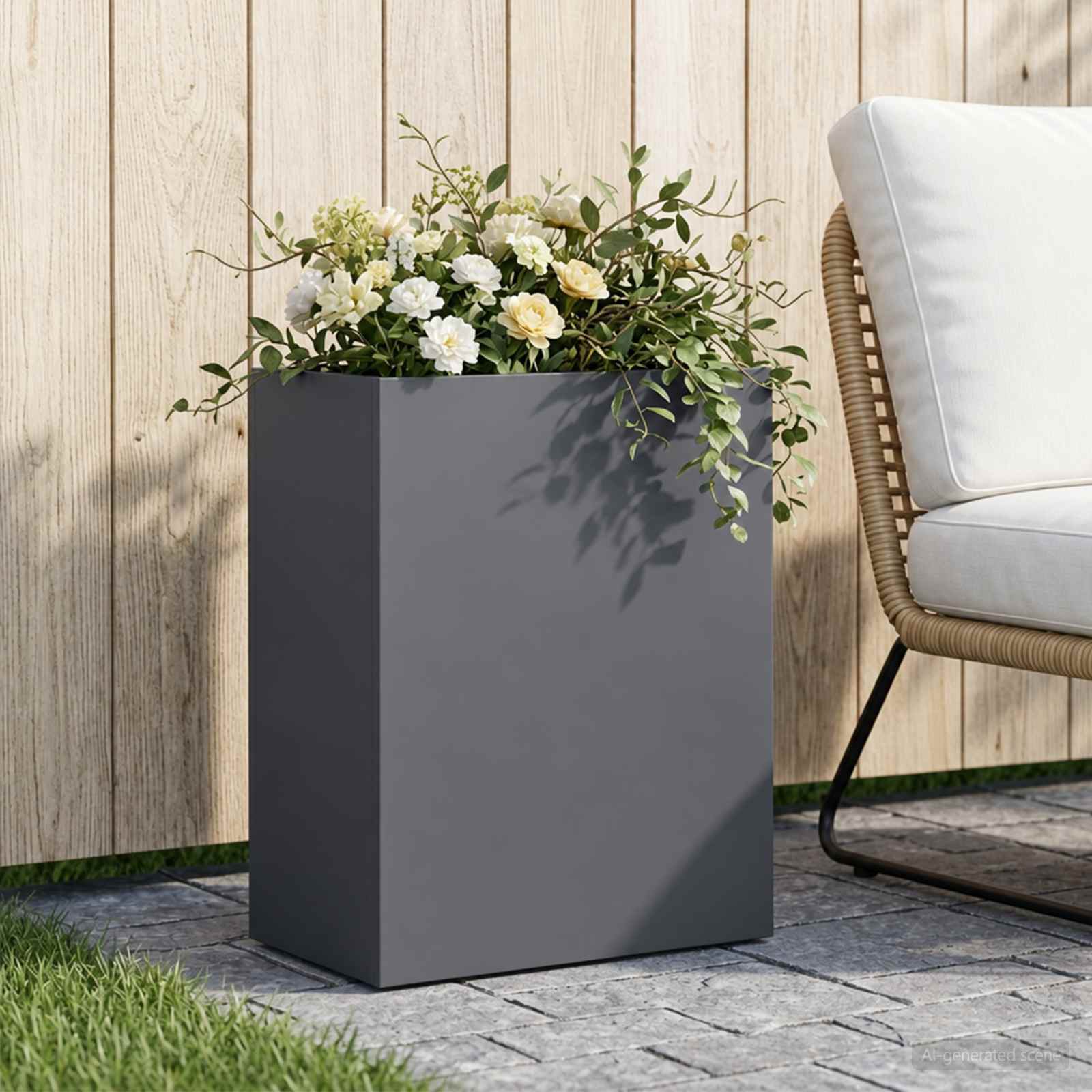 vidaXL Garden Planter Anthracite 40 x 20 x 40 cm Cold-rolled Steel 1