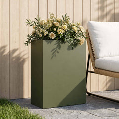 vidaXL Garden Planter Olive Green 40 x 20 x 40 cm Cold-rolled Steel 1