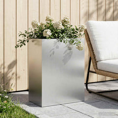 vidaXL Garden Planter Silver 40 x 20 x 40 cm Galvanised Steel 1