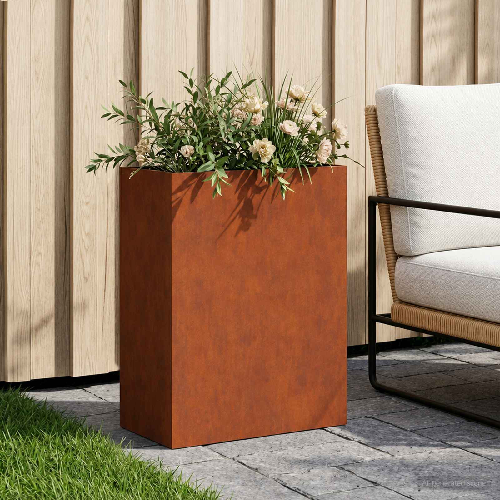 vidaXL Garden Planter Rusty 40 x 20 x 40 cm Weathering Steel 1