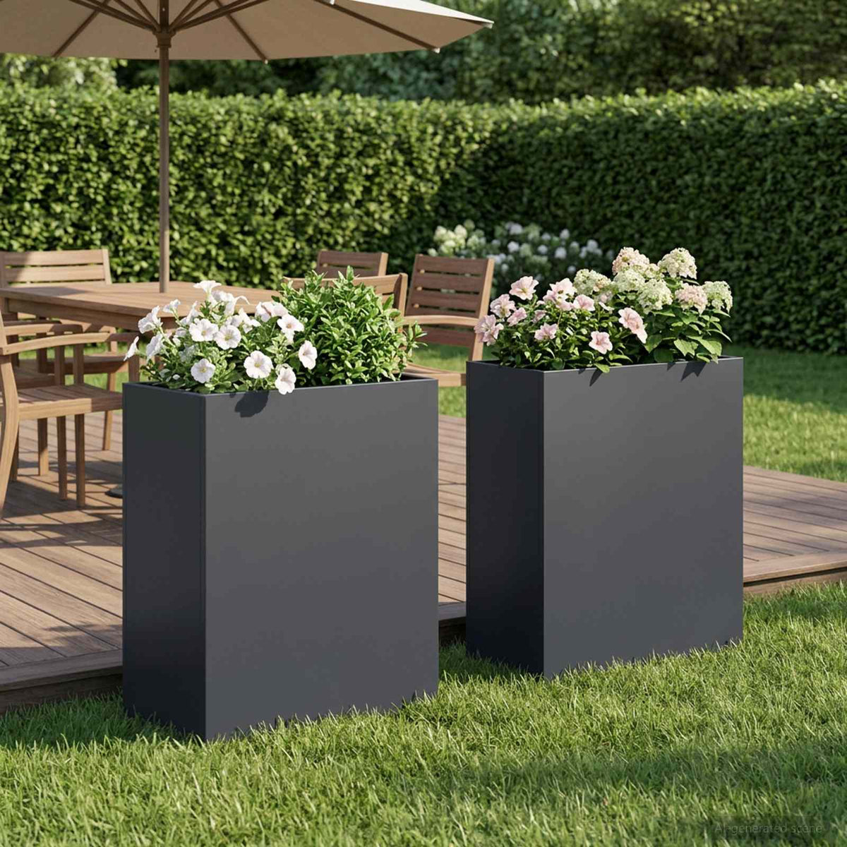 vidaXL Garden Planter 2 pcs Anthracite Depth 20 cm