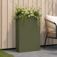 vidaXL Garden Planter Olive Green 40 x 20 x 75 cm Cold-rolled Steel 1
