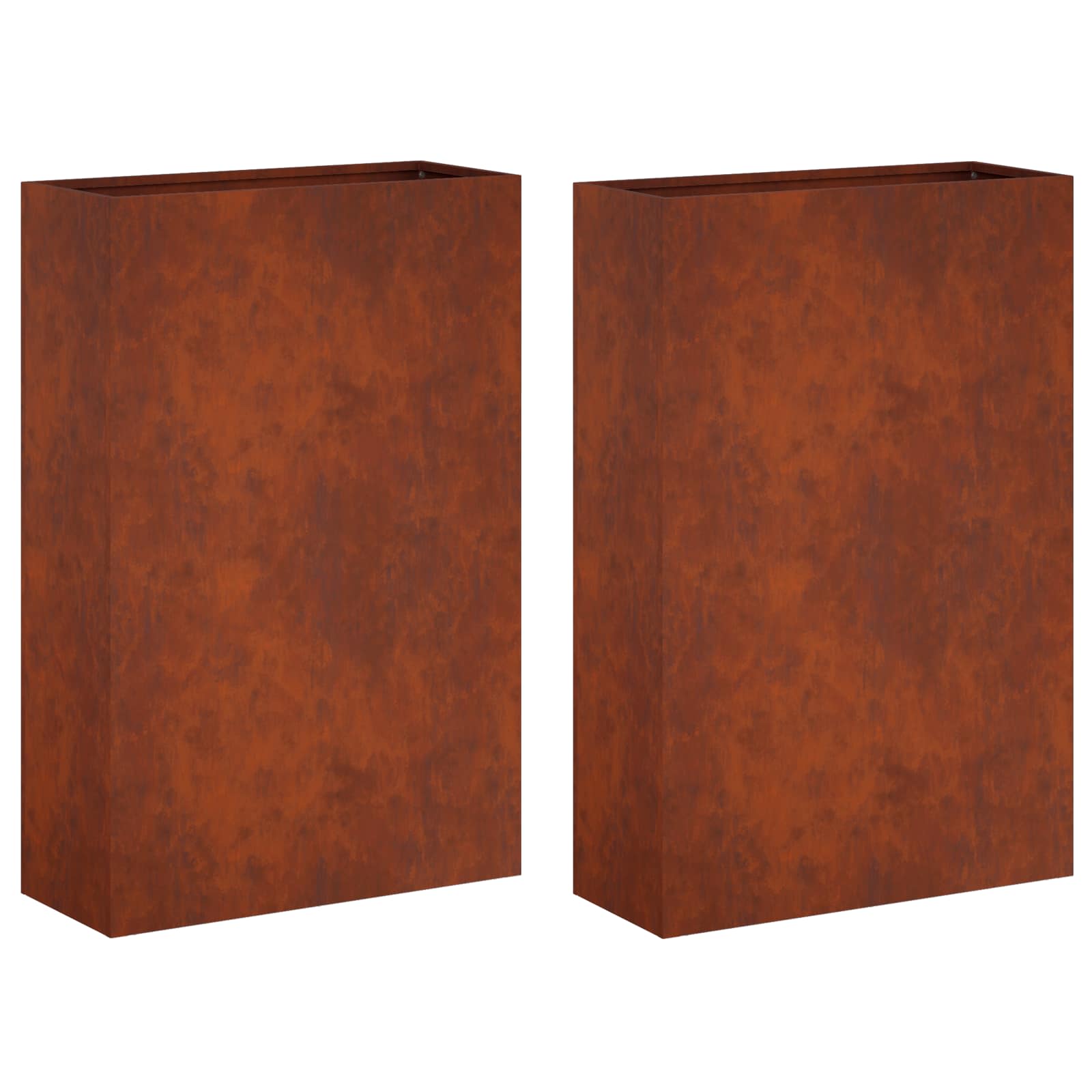 vidaXL Garden Planter 2 pcs Rusty 40 x 20 x 75 cm Weathering Steel 2