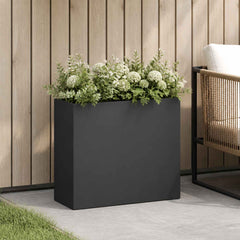 vidaXL Garden Planter Black 50 x 20 x 40 cm Cold-rolled Steel 1