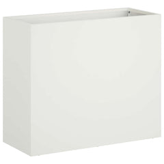 vidaXL Garden Planter White 50 x 20 x 40 cm Cold-rolled Steel 2