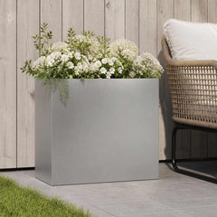 vidaXL Garden Planter Silver 50 x 20 x 40 cm Stainless Steel 1