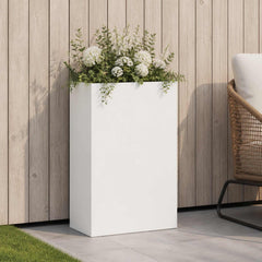 vidaXL Garden Planter White 50 x 20 x 75 cm Cold-rolled Steel 1