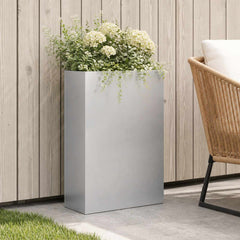 vidaXL Garden Planter Silver 50 x 20 x 75 cm Galvanised Steel 1