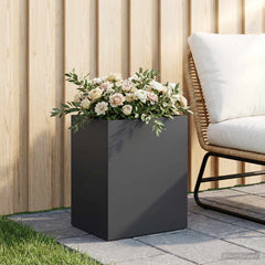 vidaXL Garden Planter Black 40 x 30 x 40 cm Cold-rolled Steel 1