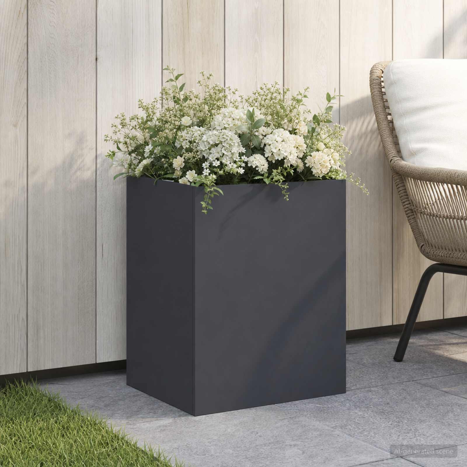vidaXL Garden Planter Anthracite 40 x 30 x 40 cm Cold-rolled Steel 1