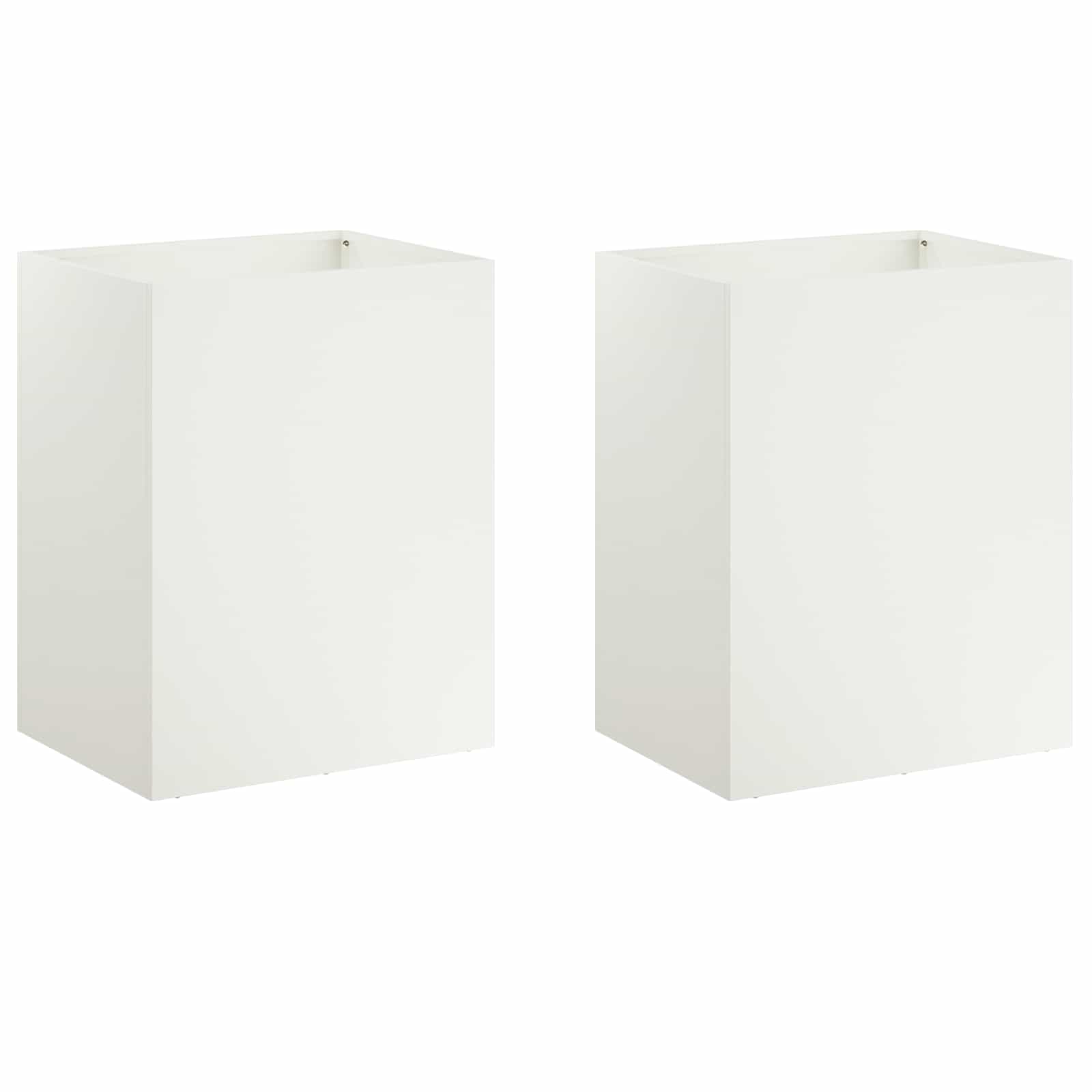 vidaXL Garden Planter 2 pcs White 40 x 30 x 50 cm Cold-rolled Steel 2