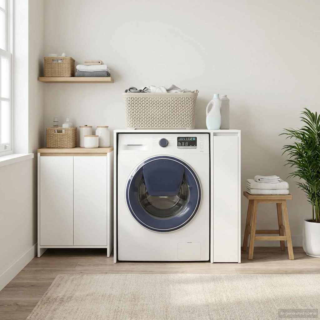 vidaXL Wash Machine Cabinet White 87 x 60 x 89 cm Engineered wood 4