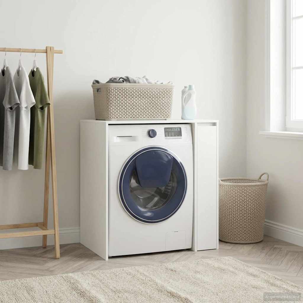 vidaXL Wash Machine Cabinet White 87 x 60 x 89 cm Engineered wood 1