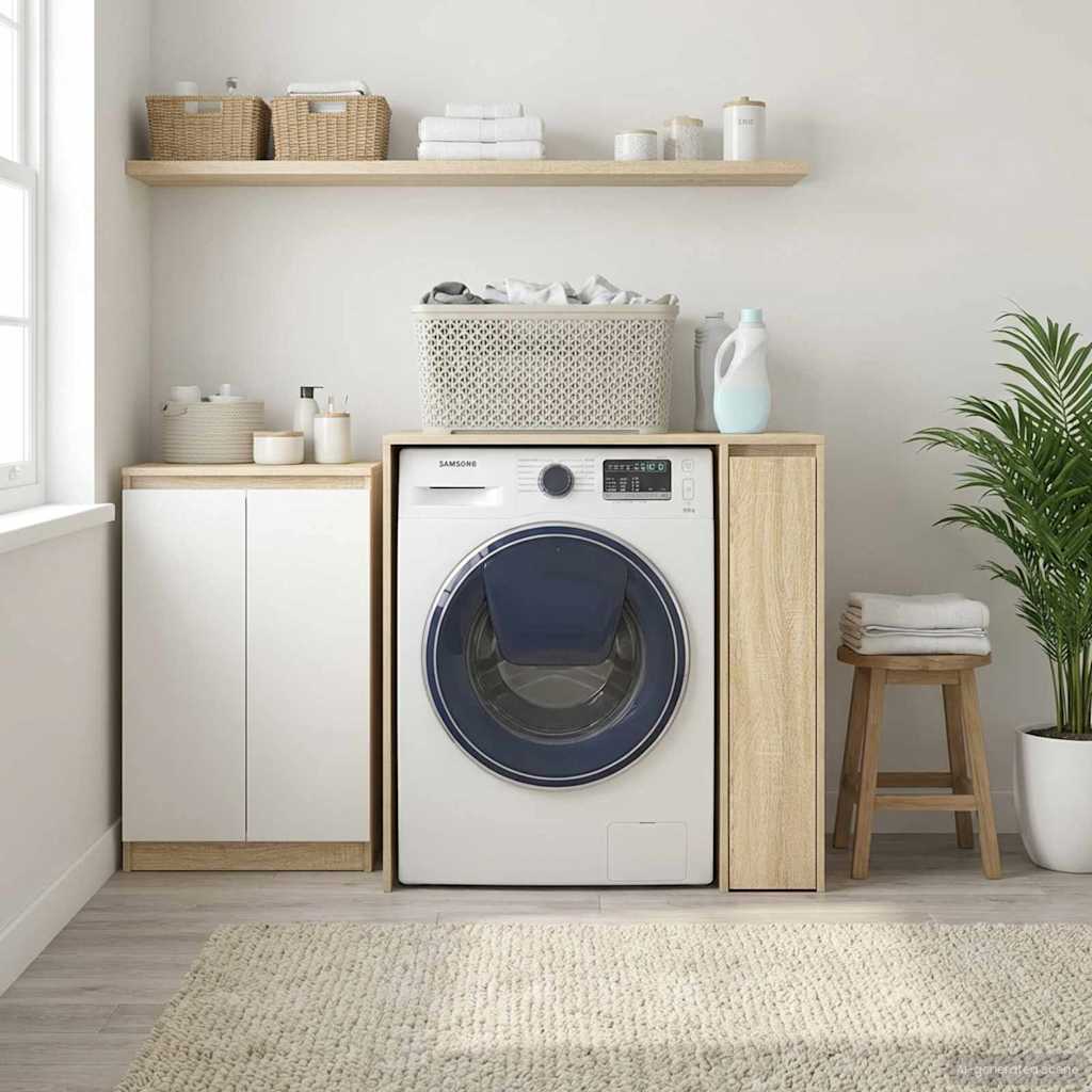 vidaXL Wash Machine Cabinet Sonoma 87 x 60 x 89 cm Engineered wood 1