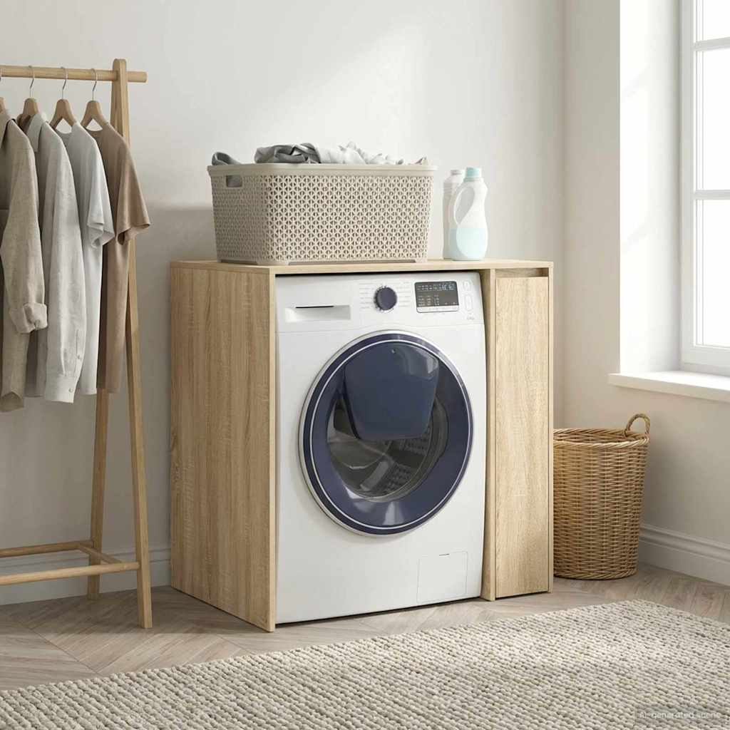 vidaXL Wash Machine Cabinet Sonoma 87 x 60 x 89 cm Engineered wood 4