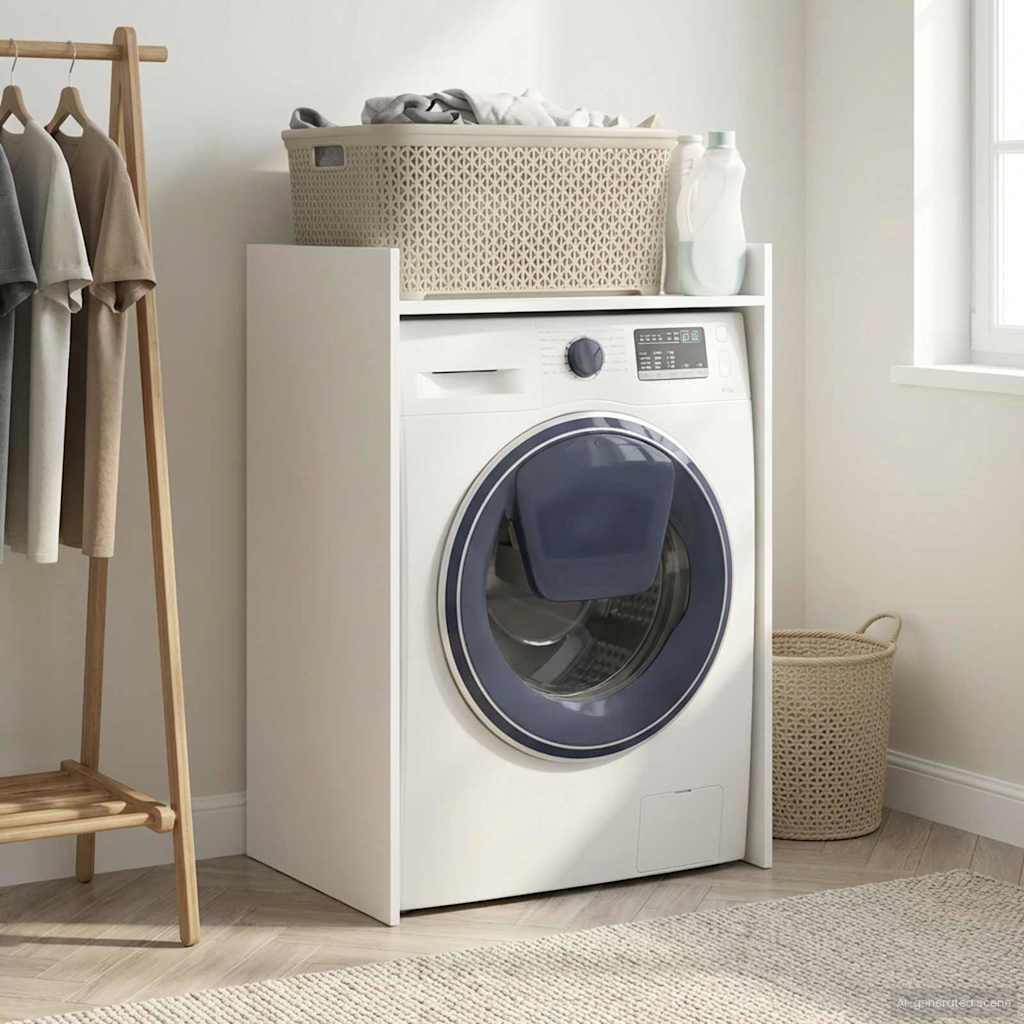 vidaXL Wash Machine Cabinet White 67.5 x 48 x 97 cm Engineered wood 1