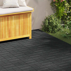 vidaXL Stepping Stone 6 pcs Black 40.5 x 40.5 x 2 cm Rubber 1