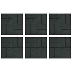 vidaXL Stepping Stone 6 pcs Black 40.5 x 40.5 x 2 cm Rubber 2