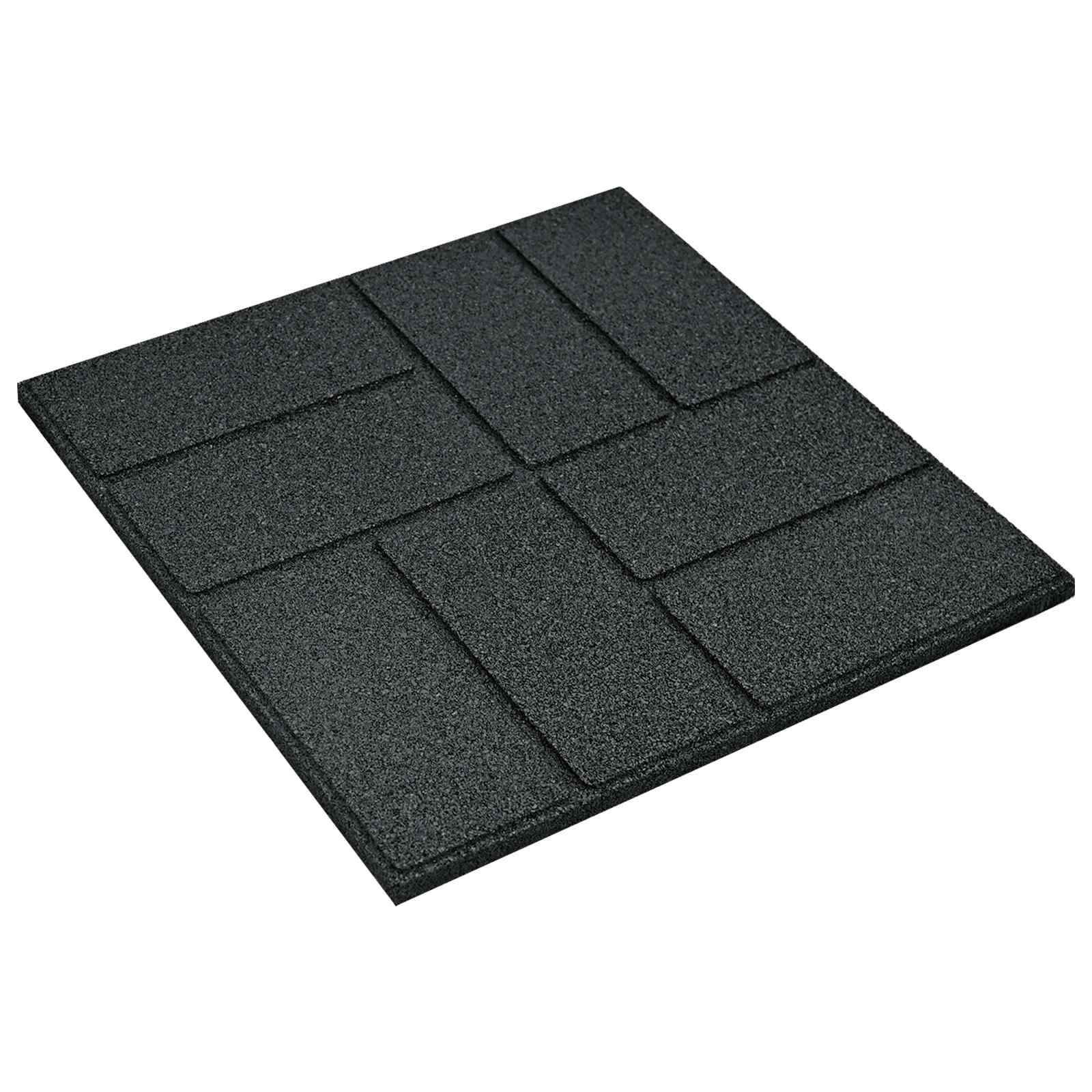 vidaXL Stepping Stone 6 pcs Black 40.5 x 40.5 x 2 cm Rubber 4