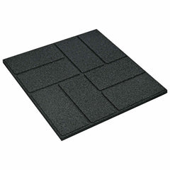 vidaXL Stepping Stone 6 pcs Black 40.5 x 40.5 x 2 cm Rubber 4