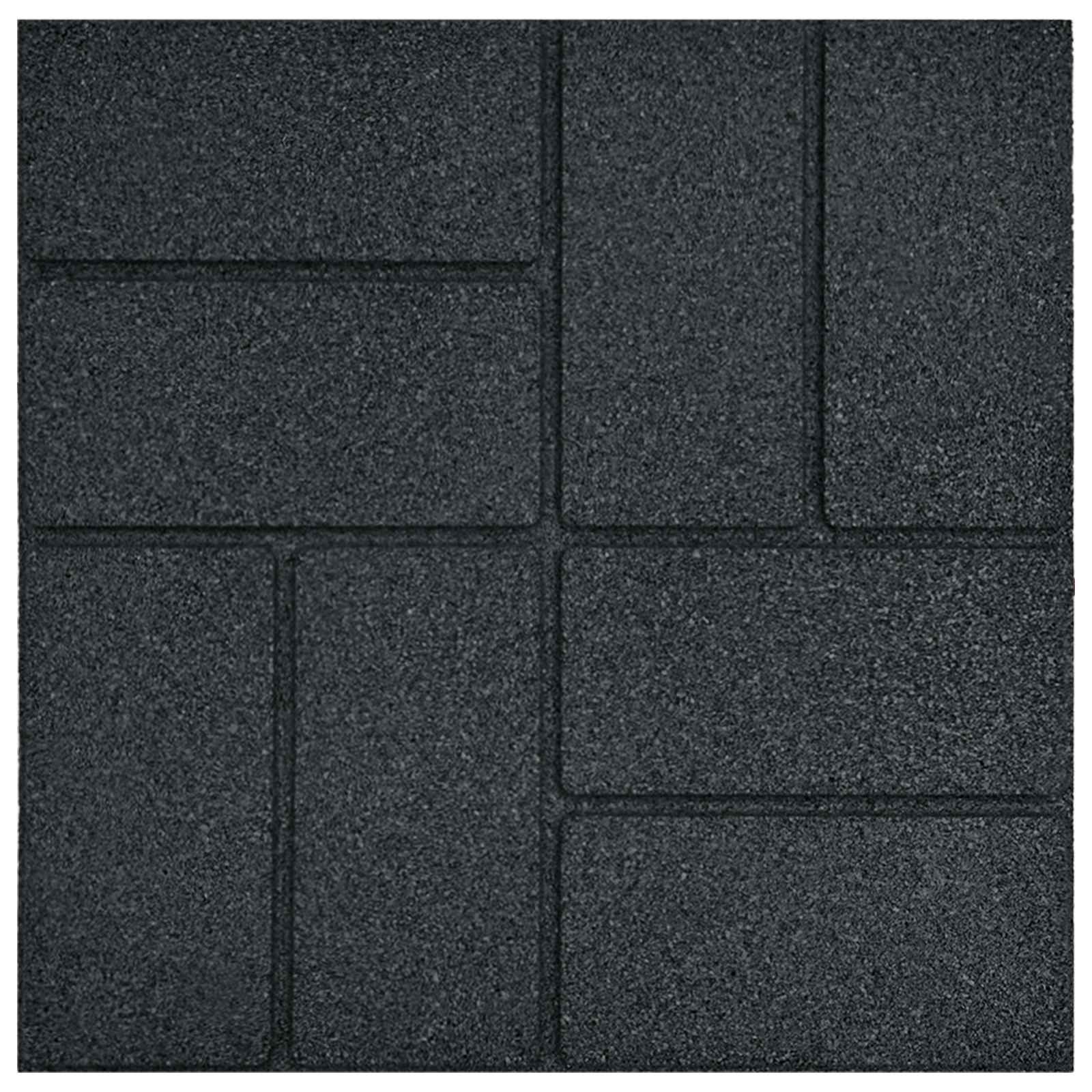 vidaXL Stepping Stone 6 pcs Black 40.5 x 40.5 x 2 cm Rubber 6