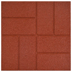 vidaXL Stepping Stone 6 pcs Red 40.5 x 40.5 x 2 cm Rubber 6
