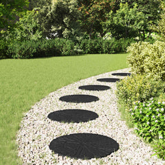 vidaXL Stepping Stone 6 pcs Black Ø 45 x 1.8 cm Rubber 1