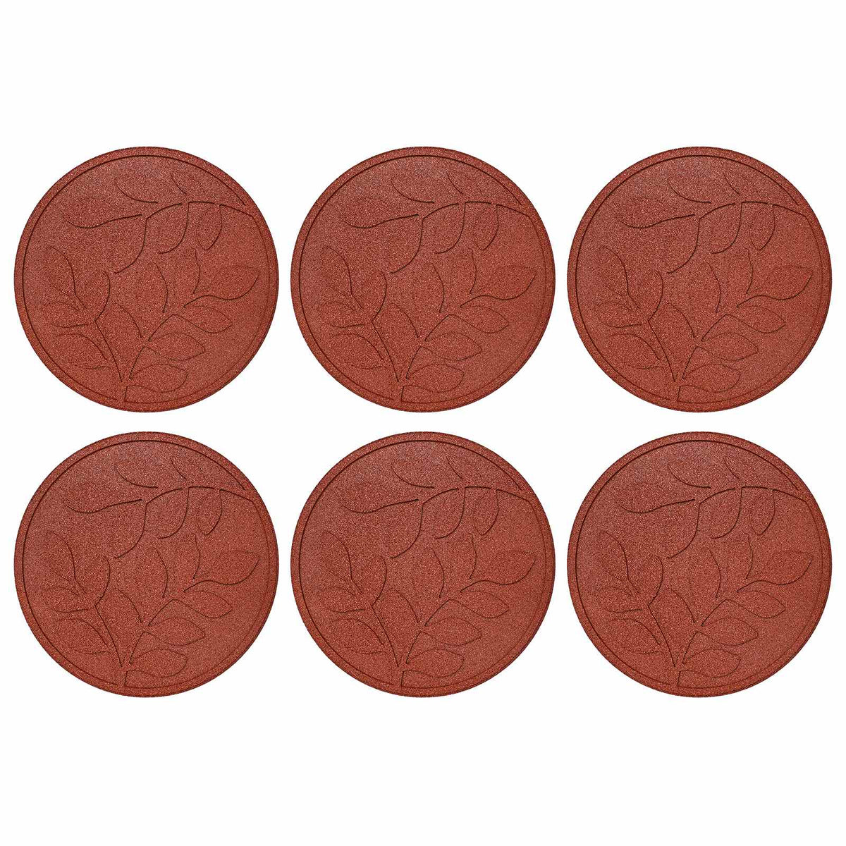 Stepping Stone 6 pcs Ø 44 x 2 cm Rubber Red
