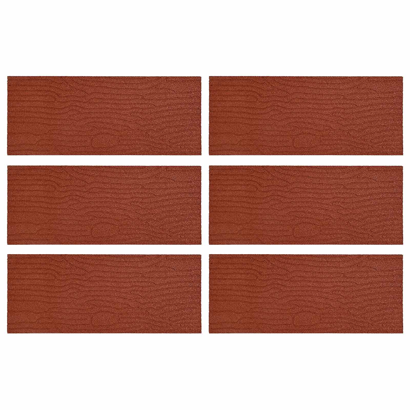 vidaXL Stepping Stone 6 pcs Red 60.5 x 25 x 2 cm Rubber 2