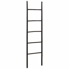 vidaXL Blanket Ladder Black 50 x 190 cm Bamboo 2