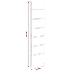 vidaXL Blanket Ladder Black 50 x 190 cm Bamboo 4