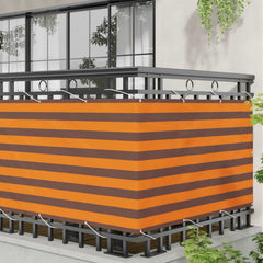 Balcony Screen 100 x 800 cm Oxford Fabric Rectangular Width 100 cm Drop 800 cm Orange and brown